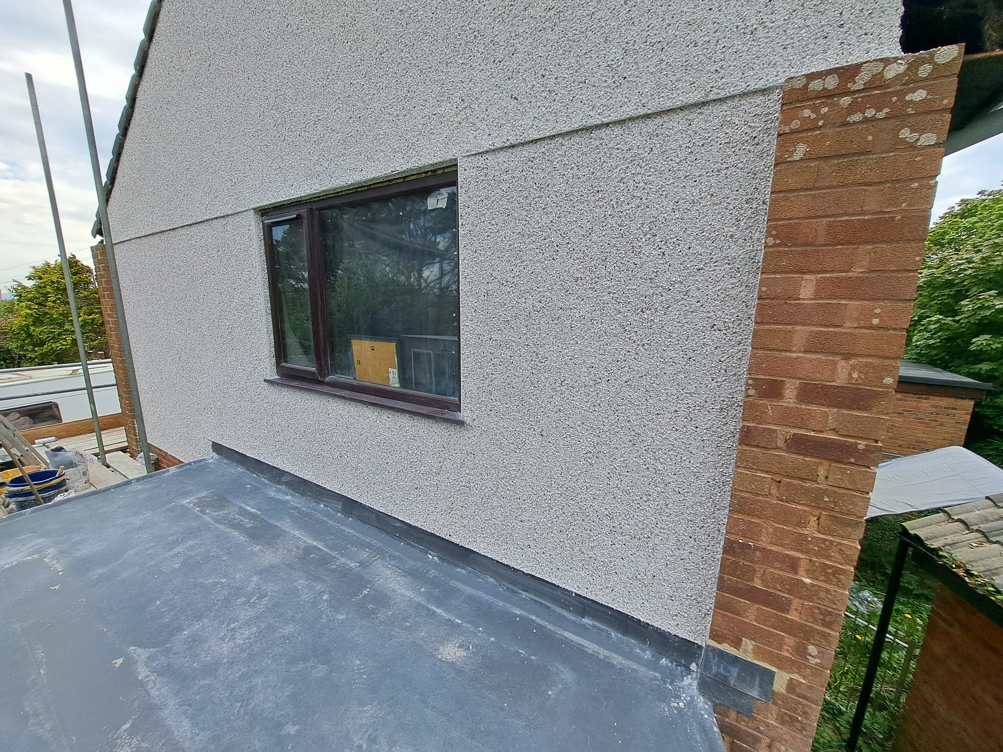 Exterior house plastering