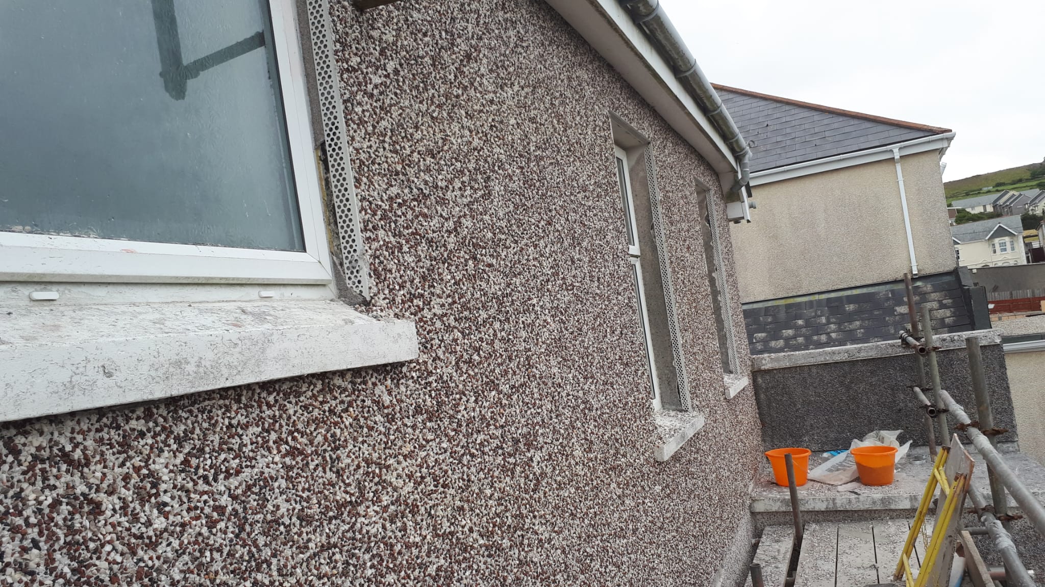 Exterior house plastering