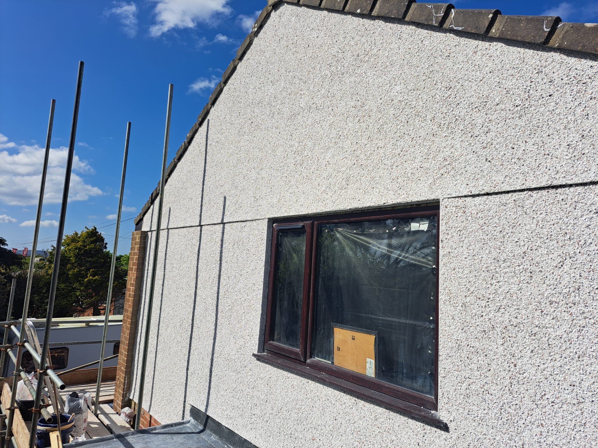 Exterior house plastering