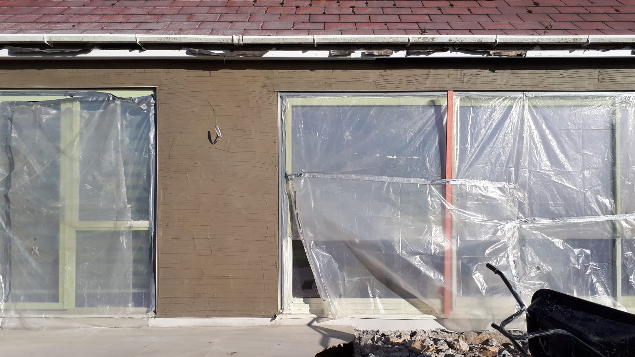 Exterior house plastering